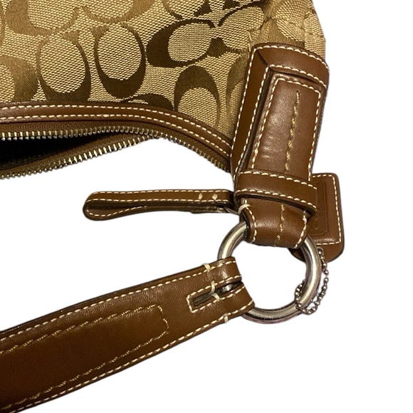 Coach Khaki Jacquard Signature Hobo 10073 - Picture 5 of 11